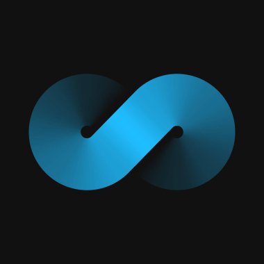 Sonsuz eğimli geometrik logo. Soyut izole edilmiş sonsuzluk işareti