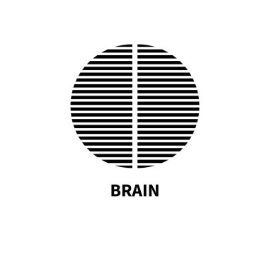 Beyin logosu, beyin hemisferleri, tomografi, MRI ikonu. Nöroşirürji kliniği logosu