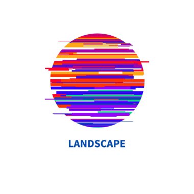 Günbatımı, güneş ve deniz doğrusal logosu, gündoğumu yaz ikonu. Plaj, yuvarlak vektör seyahat çizimi