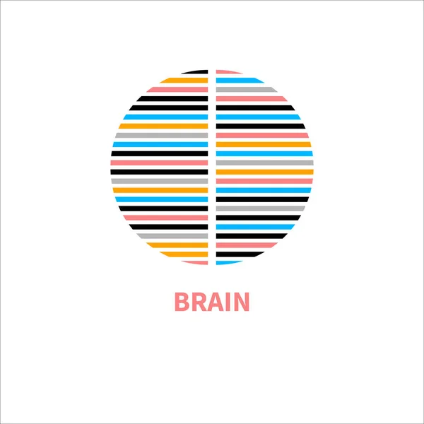 Logotipo Mínimo Cérebro Hemisférios Cerebrais Imagem Ícone Ressonância Magnética Logotipo — Vetor de Stock