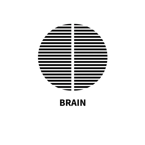 Минимальный Логотип Мозга Полушария Мозга Сканирование Значок Мрт Логотип Нейрохирургической — стоковый вектор