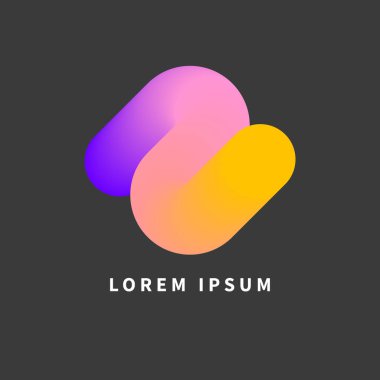 3 boyutlu logoti, soyut geometrik şekil. İş logosu, şirket teknolojisi logosu, moda konsepti