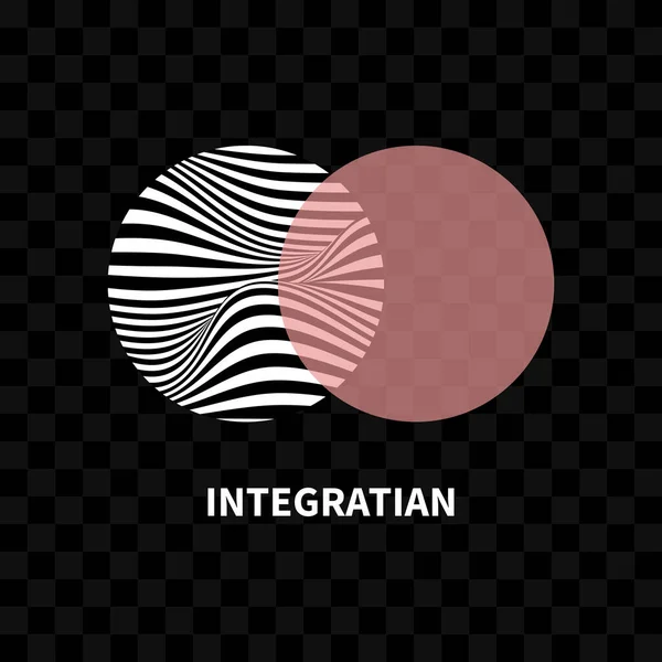 Integration Interaktionscirklar Affärsidé Interagera Logotyp Minimal Affärsikon Abstrakta Runda Former — Stock vektor