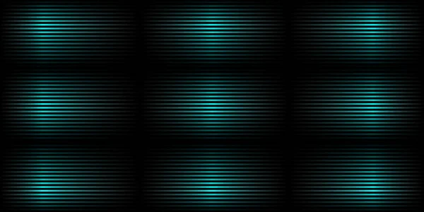 概要レーザー縞が横方向に光る背景を並べた スキャン画面 縞模様の技術的な未来的なネオンの背景 ベクターイラスト — ストックベクタ