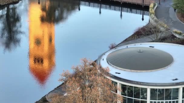 Spokane Centre Ville Washington Vue Sur Ville Drone Dessus — Video