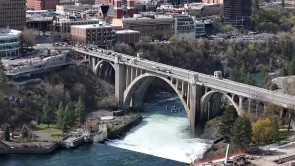 Spokane Washington State City Downtown Riverfront Park — стоковое видео