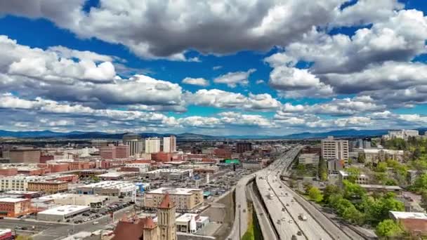 Spokane Washington Hyperlapse Kota Hari Musim Panas Kota — Stok Video