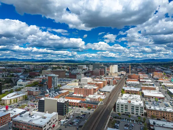 Spokane Downtown View Aerial Main Street Tower City — Stock Photo, Image