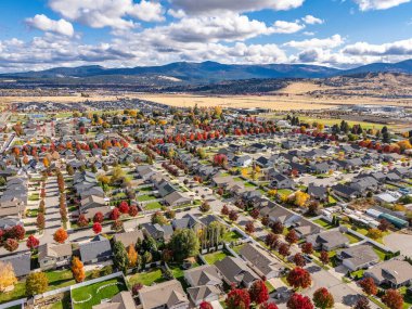 Freedom Gölü, Washington eyaleti hava sonbahar manzaralı.