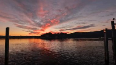 sunset over the lake Maggiore in north Italy