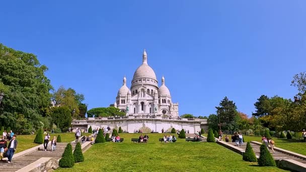 パリのサクレ クール大聖堂都市 — ストック動画