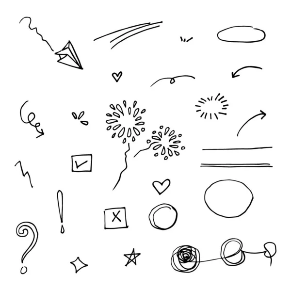 Doodle Vector Set Illustration Hand Draw Line Art Style Vector — Stock Vector