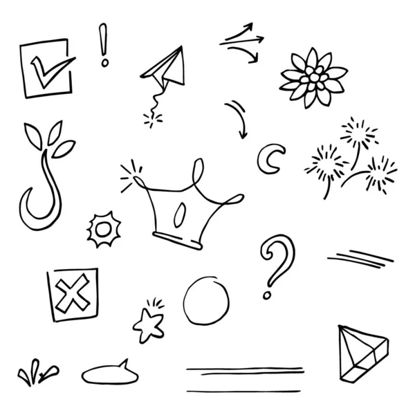 Doodle Vector Set Illustration Hand Draw Line Art Style Vector — 스톡 벡터