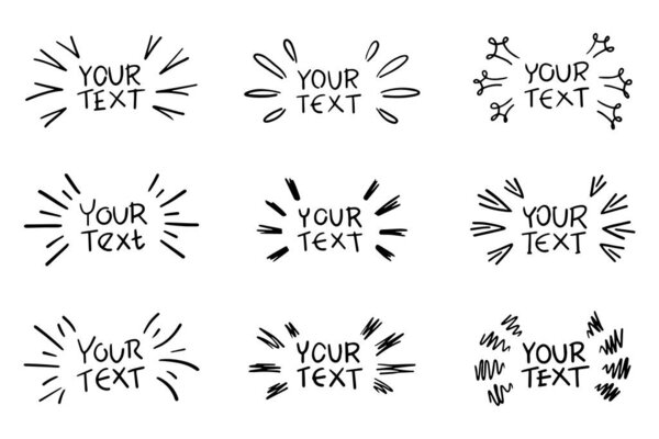 Ручной рисунок и каракули для выделения текста в комическом стиле
