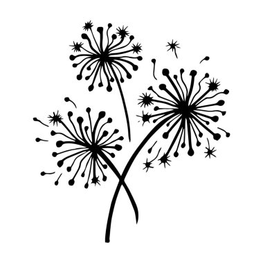 El çizimi vektör tasarımı çiçek elementleri