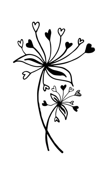 Рука Намальована Векторний Дизайн Квіткових Елементів — стоковий вектор