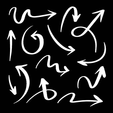 hand drawn arrow set. Doodle vector illustration.