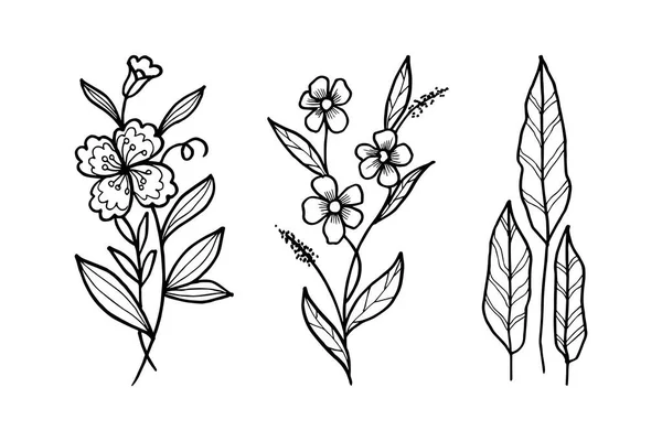 手描きベクトルデザインの花要素 ベクターイラスト — ストックベクタ