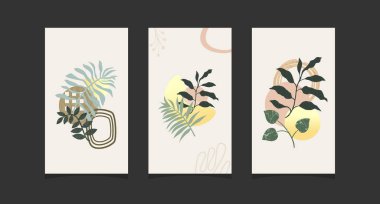 Modern boho soyut moda arka plan tasarımı.