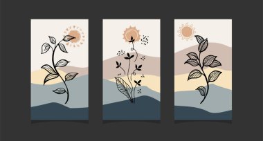 Modern boho soyut moda arka plan tasarımı.