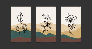 Modern boho soyut moda arka plan tasarımı.