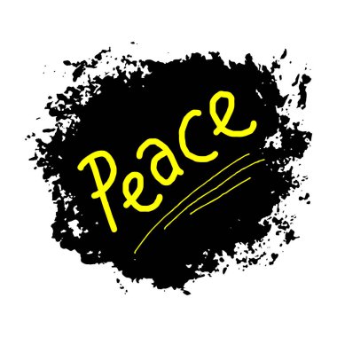 Fırça üzerine barış metni, vektör illüstrasyonu.