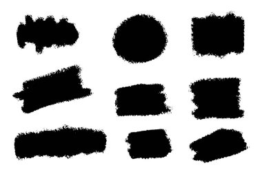 Siyah Tehlike Fırçaları. Grunge Doku. Banner 'a su sıçrat. vektör illüstrasyonu.