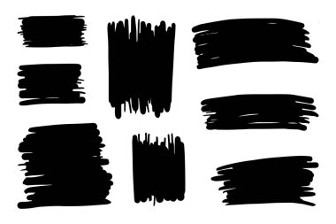 Siyah Tehlike Fırçaları. Grunge Doku. Banner 'a su sıçrat. vektör illüstrasyonu.