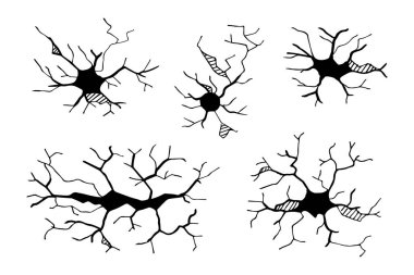 Beyaz arka planda izole edilmiş el çizilmiş çatlaklar. vektör illüstrasyonu.