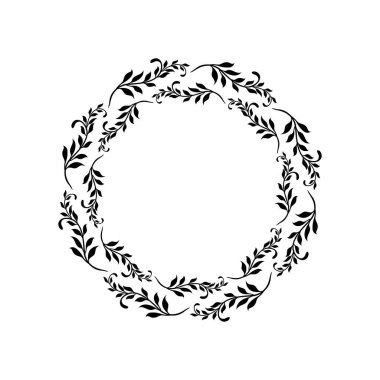 Çiçeklerden yapılmış yuvarlak çerçeve. Vektör illüstrasyonu.
