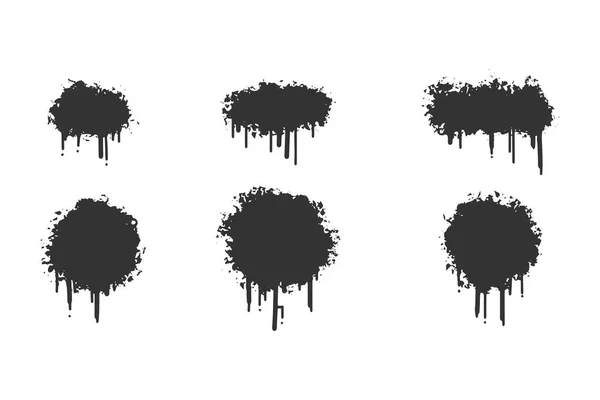 Черные Кисти Бедствия Тонкая Текстура Разбрызгивающее Знамя Векторная Иллюстрация — стоковый вектор