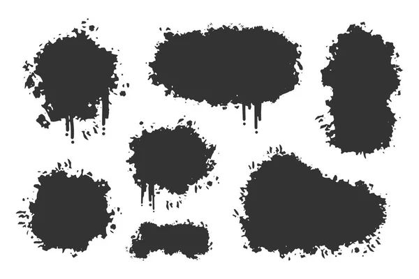 Černé Štětce Grunge Textura Postřikovací Nápis Vektorová Ilustrace — Stockový vektor