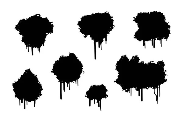 Pinceaux Détresse Noirs Grunge Texture Bannière Éclaboussante Illustration Vectorielle — Image vectorielle