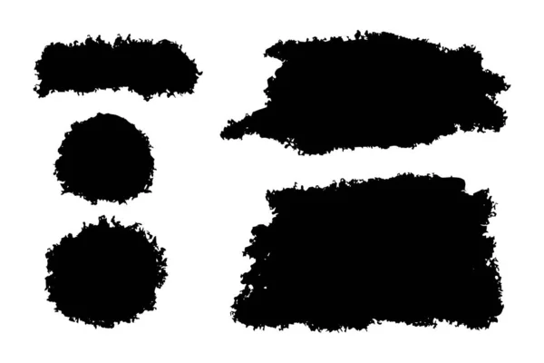 Spazzole Nere Soccorso Grunge Texture Splash Banner Illustrazione Vettoriale — Vettoriale Stock