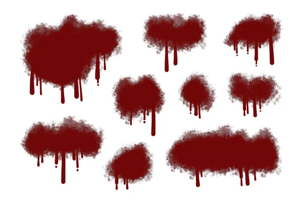 Sikat Distress Berwarna Merah Darah Grunge Texture Percikan Banner Ilustrasi - Stok Vektor