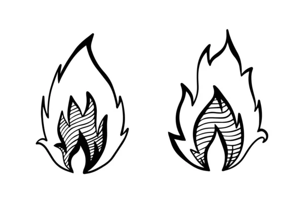 Διάνυσμα Φωτιάς Εικόνα Φλόγας Μαύρο Εικονίδιο Που Απομονώνεται Λευκό Φόντο — Διανυσματικό Αρχείο