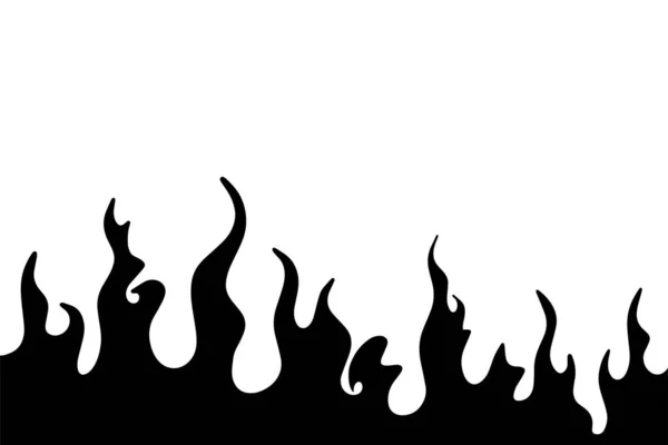 Διάνυσμα Φωτιάς Εικόνα Φλόγας Μαύρο Εικονίδιο Που Απομονώνεται Λευκό Φόντο — Διανυσματικό Αρχείο