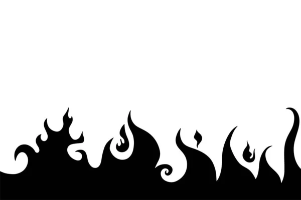 Fire Vector Flame Icon Black Icon Isolated White Background — Stock Vector