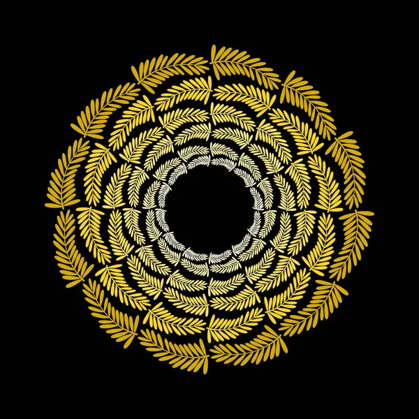 金色の装飾的な要素を持つ花のフレーム ベクターイラスト — ストックベクタ