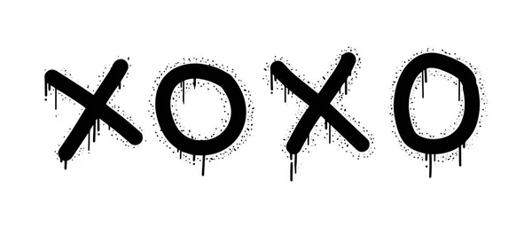 Graffiti Xoxo Znak Rozpylony Kolorze Czarnym Białym Wektor Eps — Wektor stockowy
