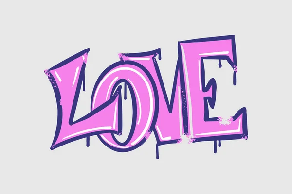 Φοβερό Σύμβολο Αγάπης Γκράφιτι Εικονογράφηση Διανύσματος — Διανυσματικό Αρχείο