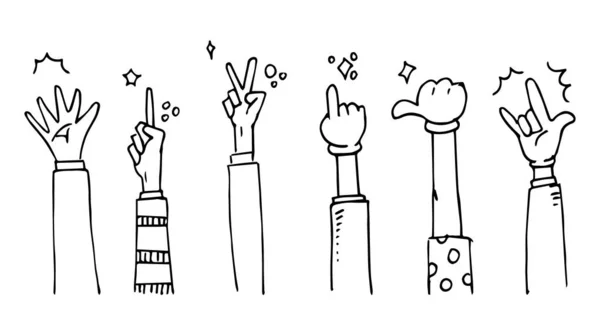 Mãos Mãos Gestos Aplausos Parabéns Negócio Ilustração Vetorial — Vetor de Stock