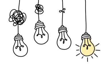 Kafa karışıklığı berraklığı ya da yol vektör fikri. Kompleksi basitleştiriyorum. Doodle vektör illüstrasyonu.