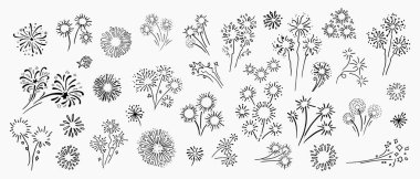 Yıldız patlaması el çizimi, vektör illüstrasyonu.