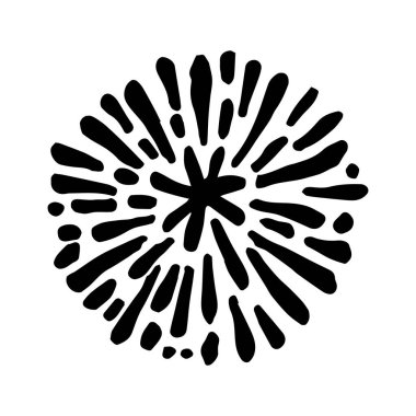 Havai fişek, yıldız patlaması el çizimi, vektör illüstrasyonu.