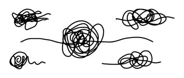 Karmaşık karalama eskizini elle çizdim. Soyut karalama, Vektör illüstrasyonu.