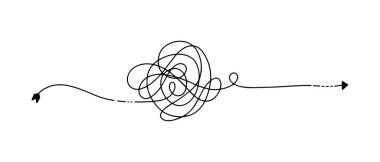 Karmaşık karalama eskizini elle çizdim. Soyut karalama, Vektör illüstrasyonu.