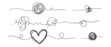 Karmaşık karalama eskizini elle çizdim. Soyut karalama, Vektör illüstrasyonu.