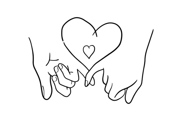 Zwei Hände Bilden Ein Symbol Für Liebe Und Fürsorge — Stockvektor