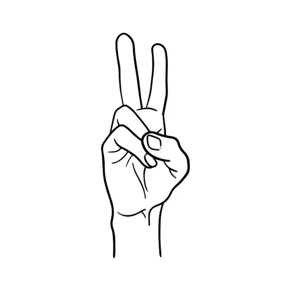 Symbole Paix Avec Les Mains Illustration Vectorielle — Image vectorielle